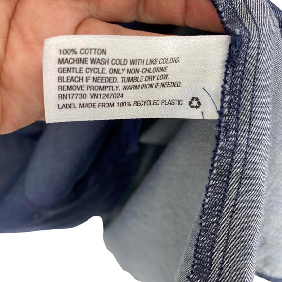 Ava & Viv Plus Size Dress 2X Blue Chambray Sleeveless High Low Knee Length - Picture 5 of 5